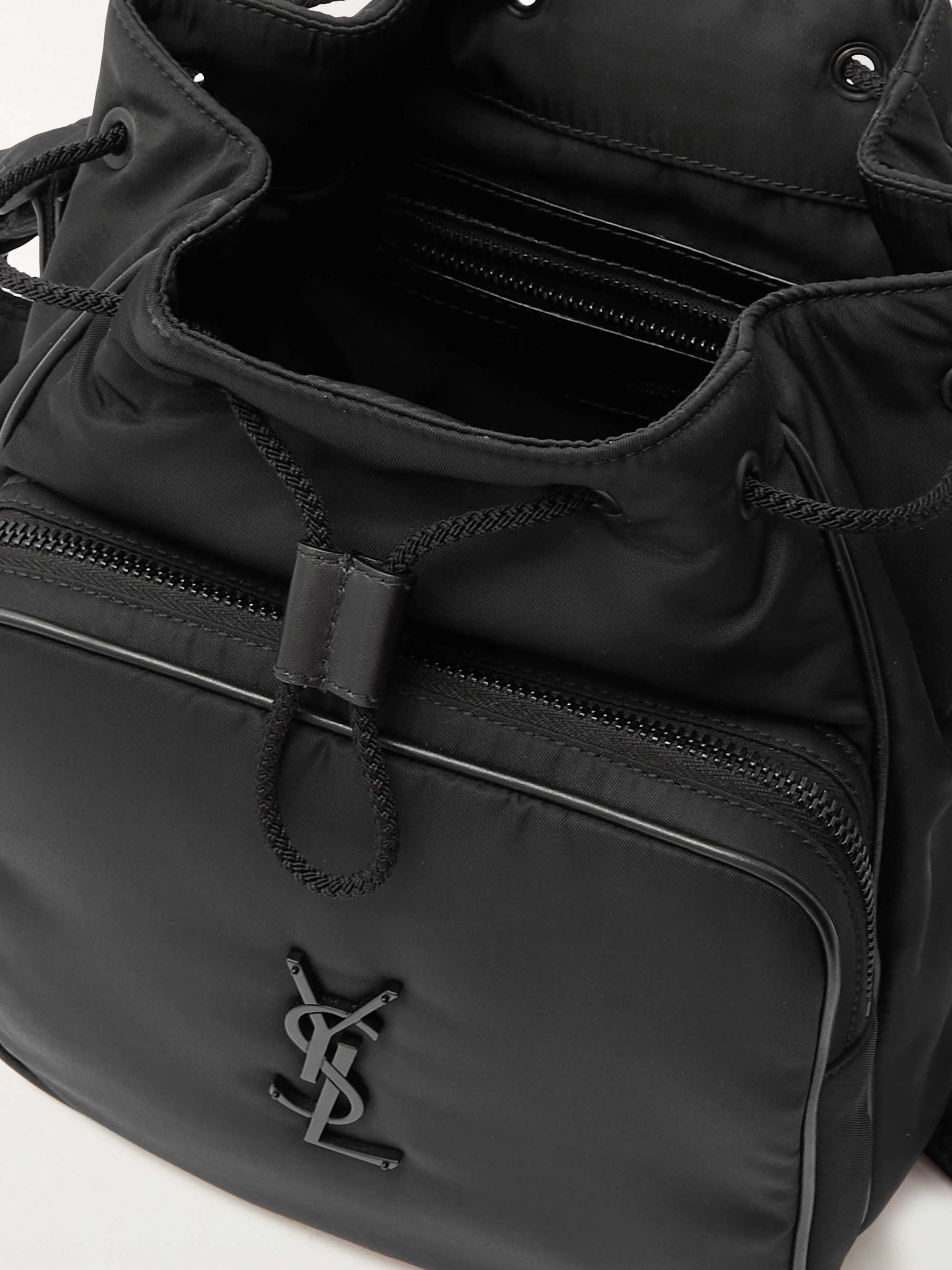 SAINT LAURENT SAINT LAURENT LOGO PLAQUE DRAWSTRING SHOULDER BAG