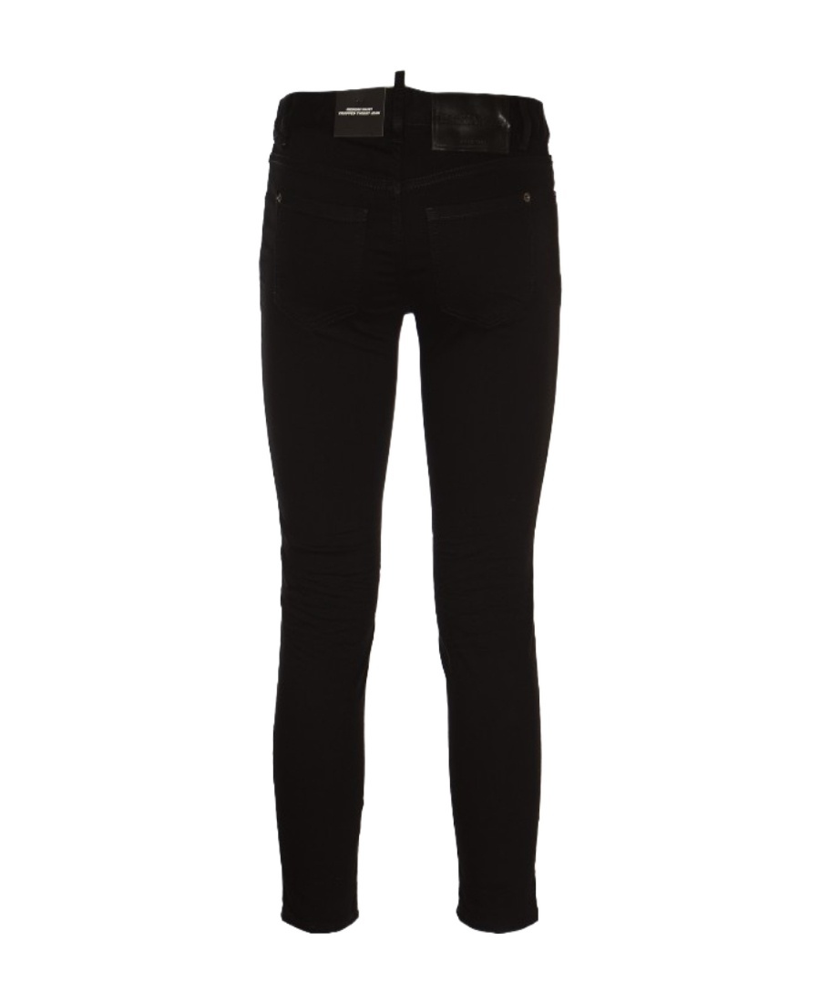 Dsquared2 Logo-plaque Tapered Jeans In Black