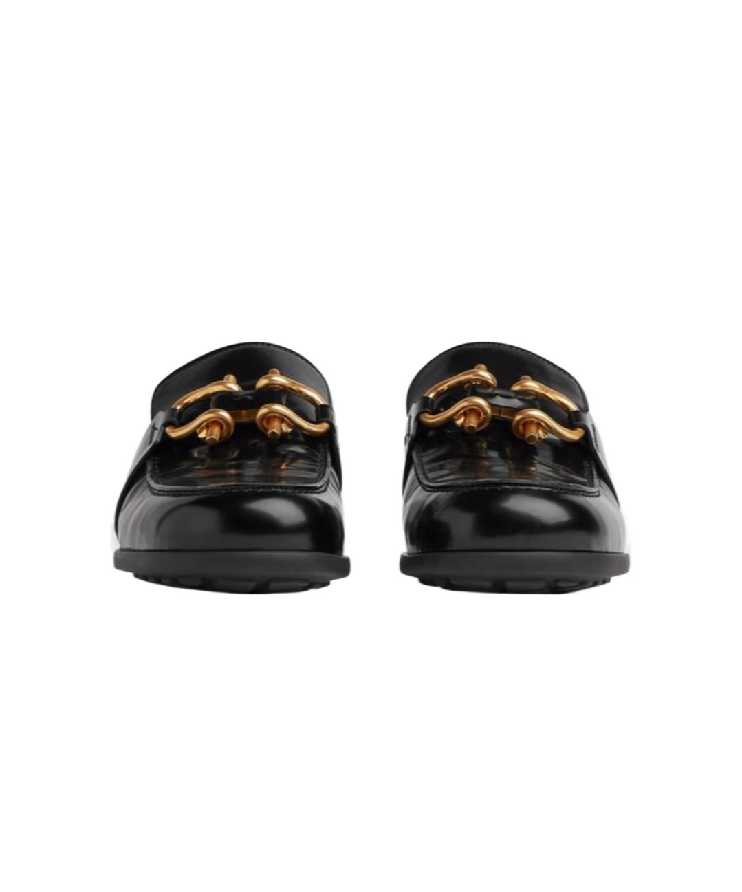 Bottega Veneta Rounded Toe Black Mules With Decorative Element In Black