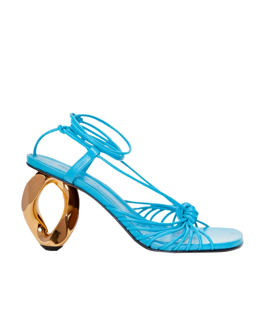 Jw Anderson Logo High-heeled Sandals In Blue
