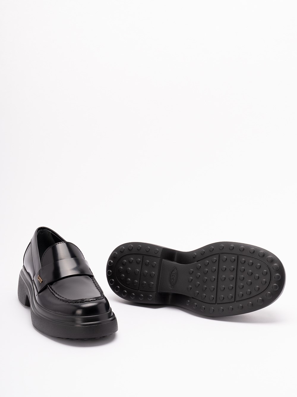 Tod's Leather Loafers With Chunky Sole And Glossy Finish