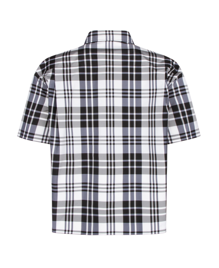 Dior Logo Checked Short-sleeved Shirt In Gray