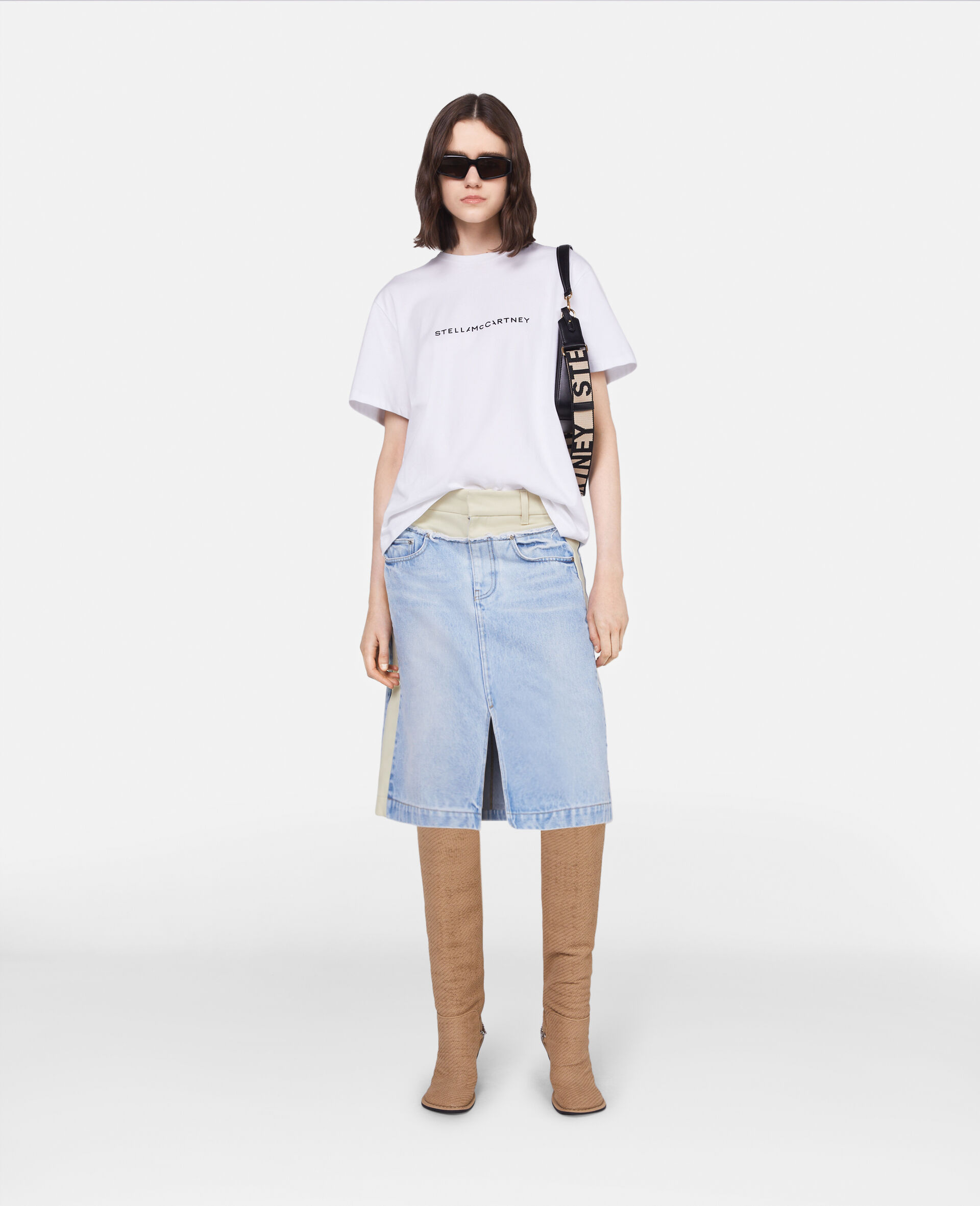 Stella Mccartney Stella Mc Cartney White Crew Neck T Shirt With Logo In White