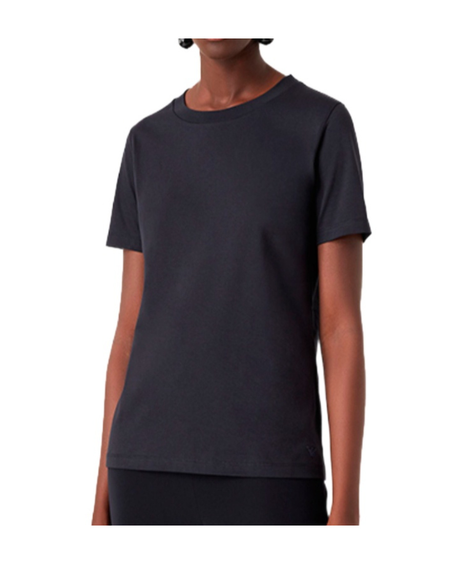 Emporio Armani Round Neck Short-sleeved T-shirt In Black