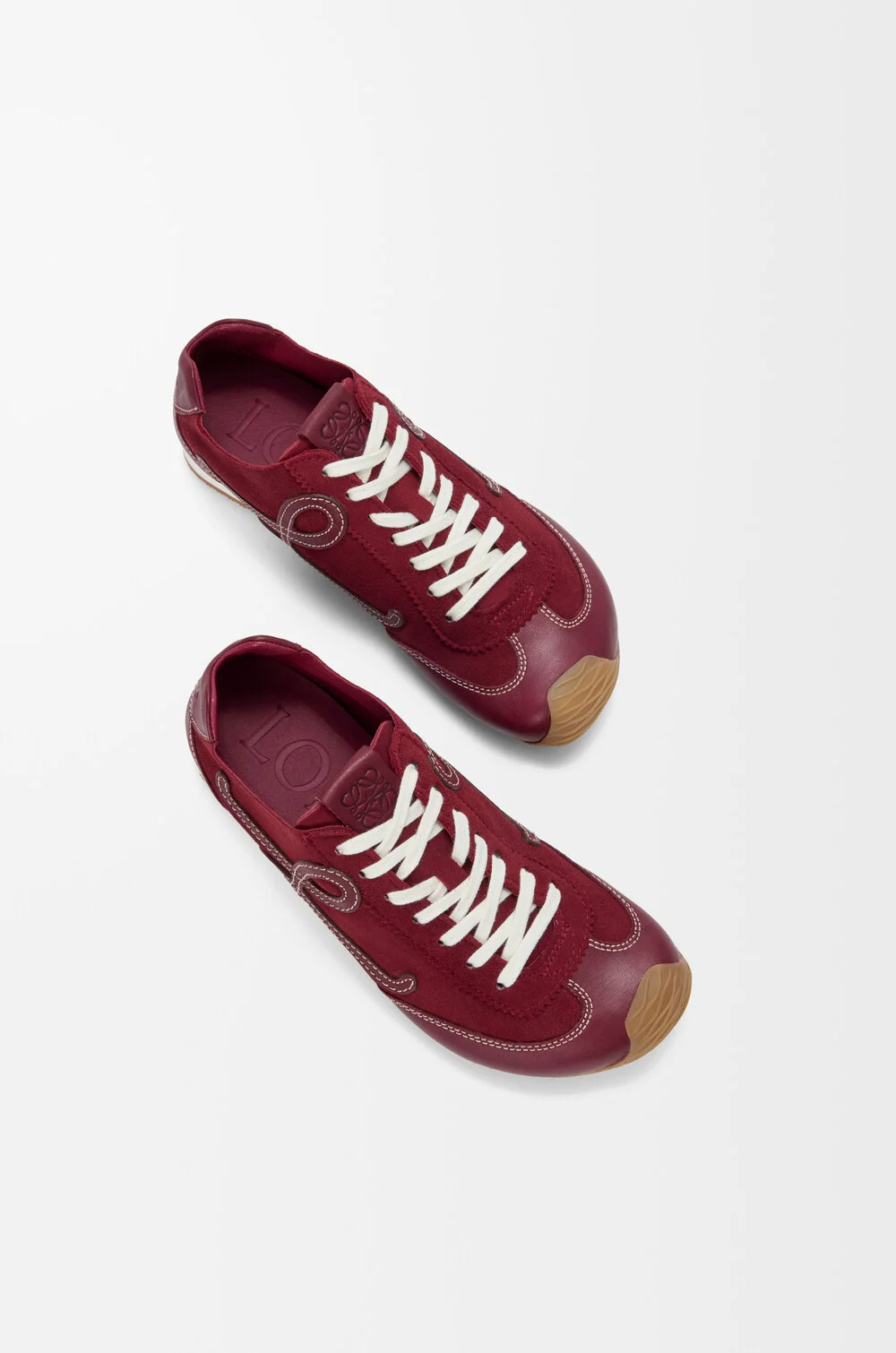 Loewe Suede Ballet Runner 2.0 Sneakers In Burgundy
