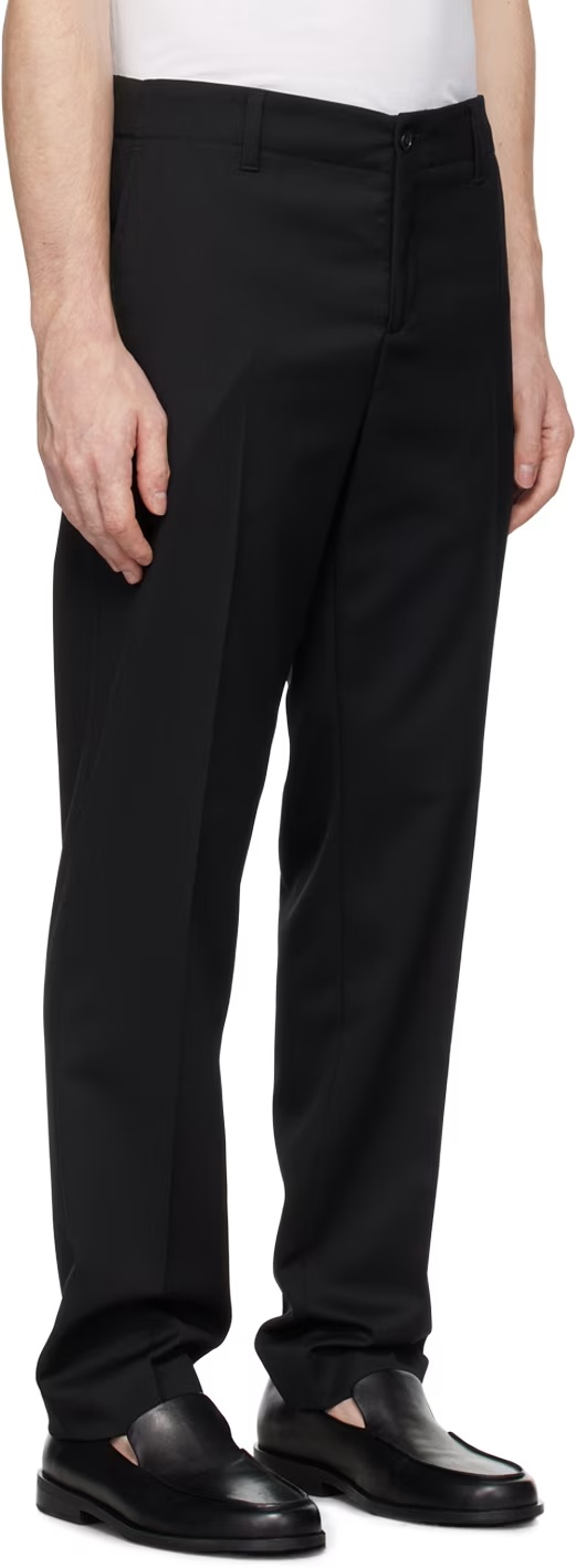 Filippa K Black Elastic Waist Tailored Trousers In Black