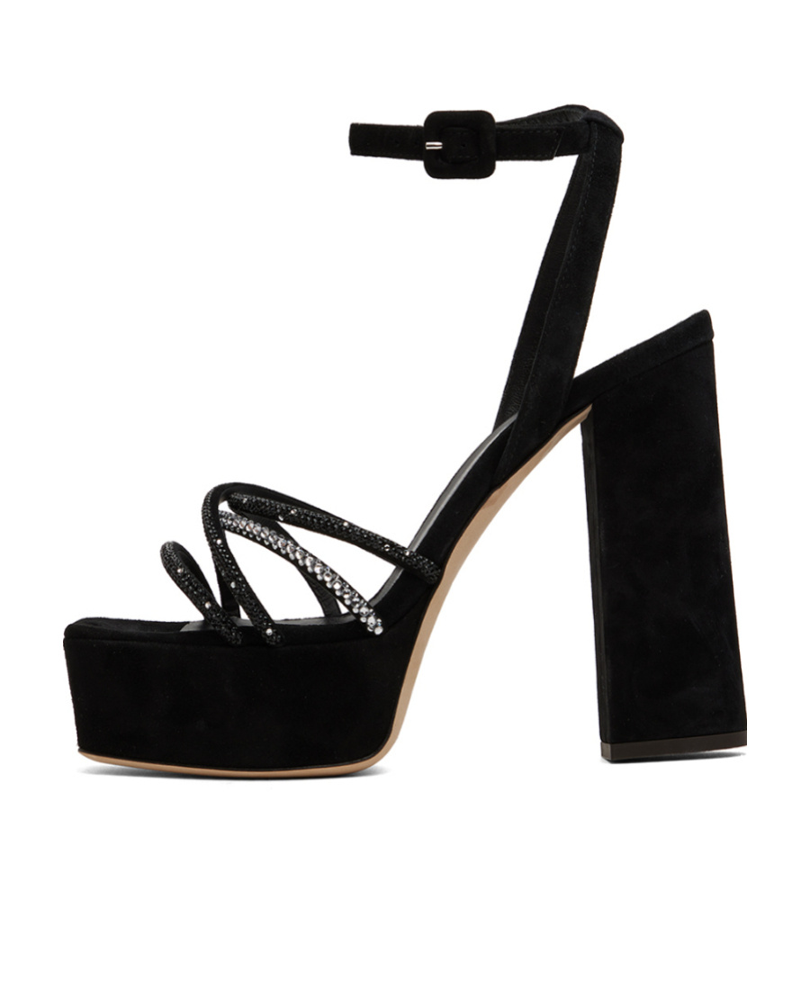 Giuseppe Zanotti Crystal Ankle-strap Platform Sandals In Black