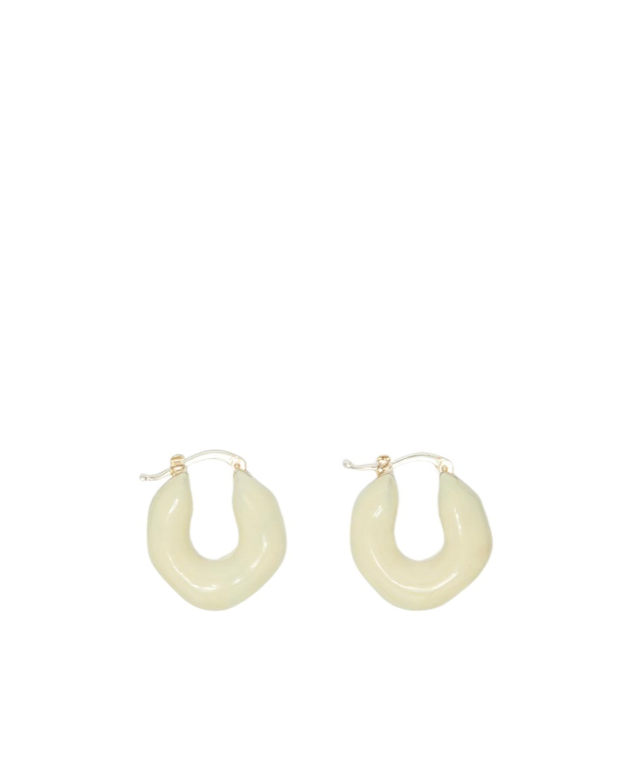 Jil Sander Sculpted Hoop Earrings In Neutral