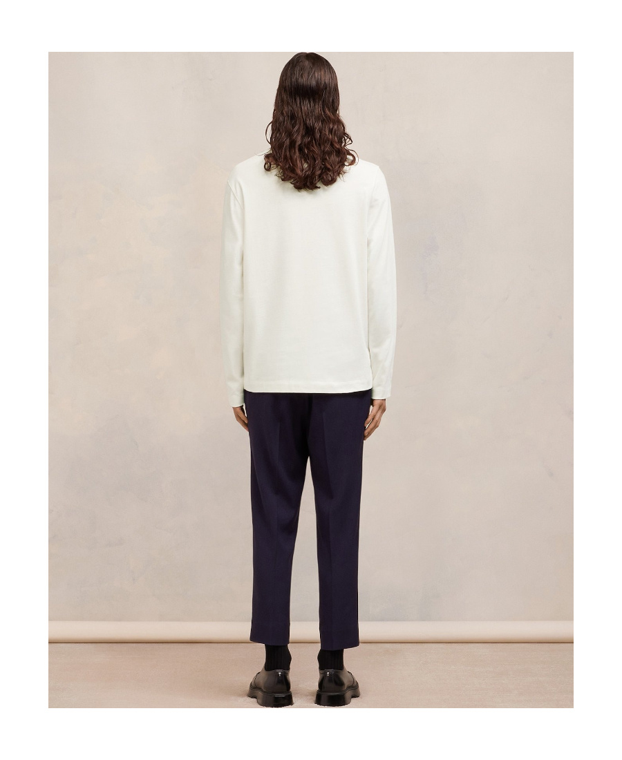 Ami Alexandre Mattiussi Ami Paris Ami De Coeur Logo Embroidered Long-sleeved T-shirt In Animal Print