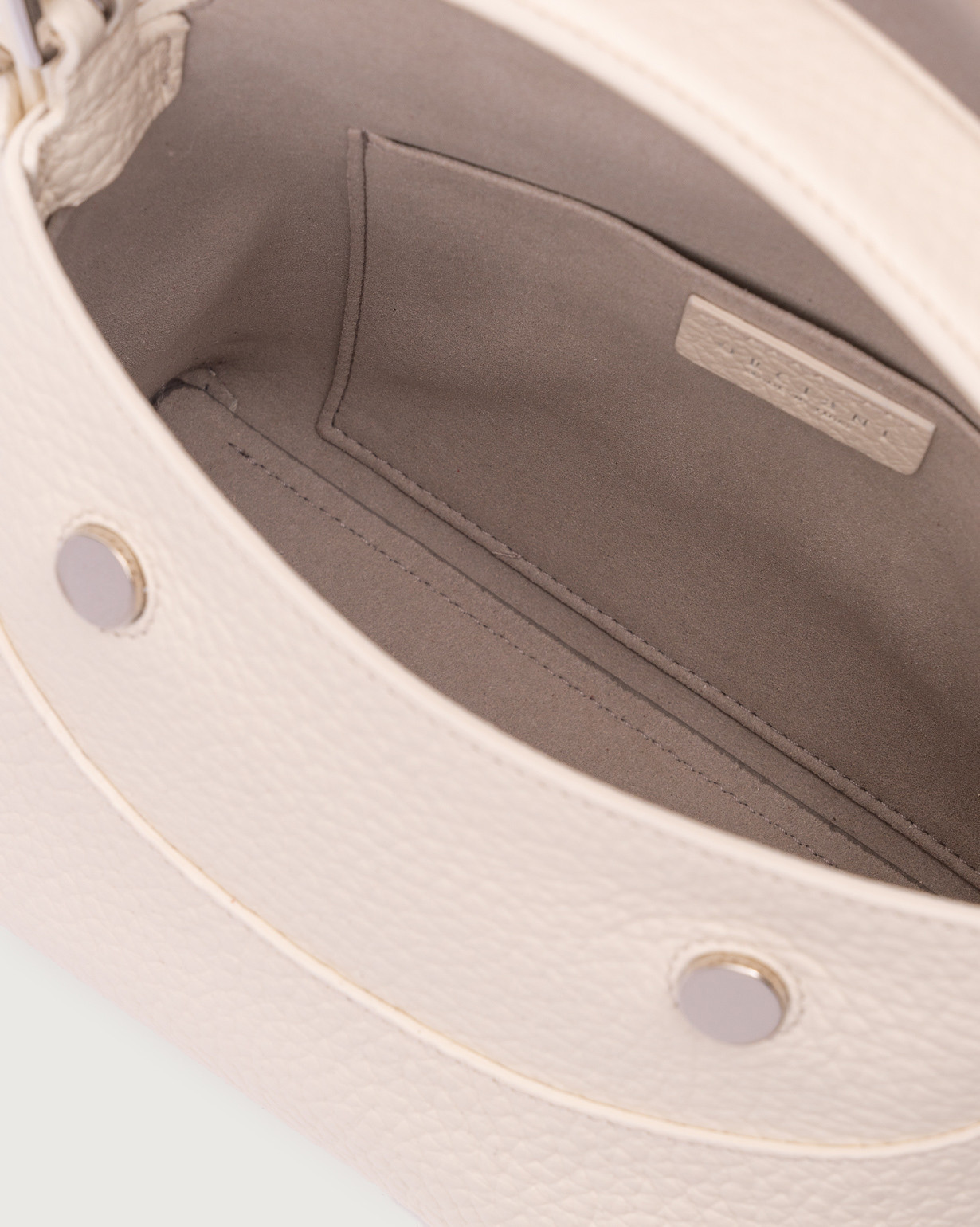 Orciani Nana Soft Small Leather Handbag With Strap In White