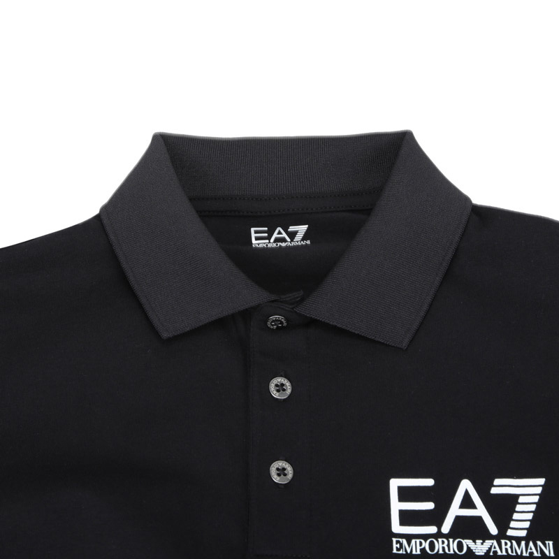 Emporio Armani Long-sleeved Polo Shirt In Black