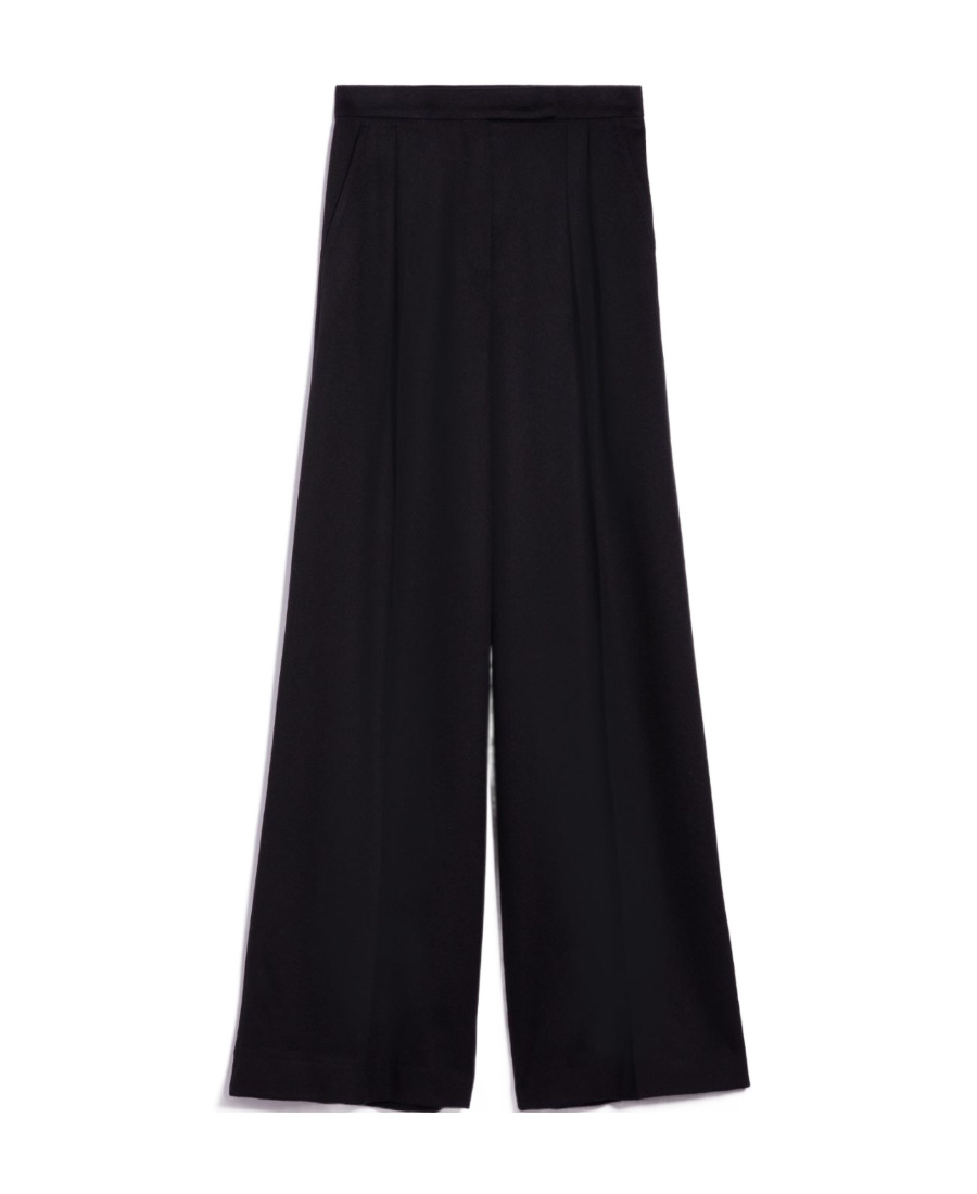 Shop Max Mara Wide-legged Casual Pants In Black
