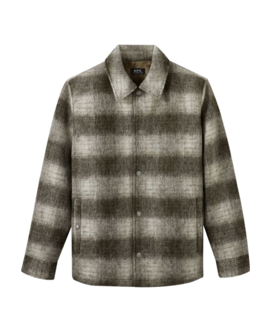 Apc Alan Check-pattern Overshirt In Gray
