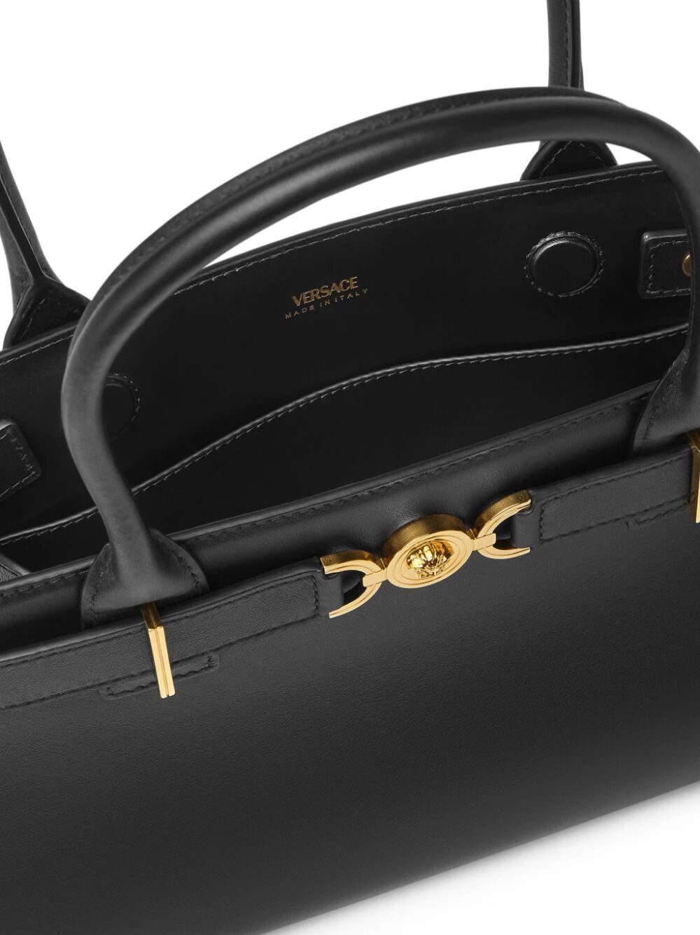 Versace Medusa 95 Large Leather Tote Bag In Black