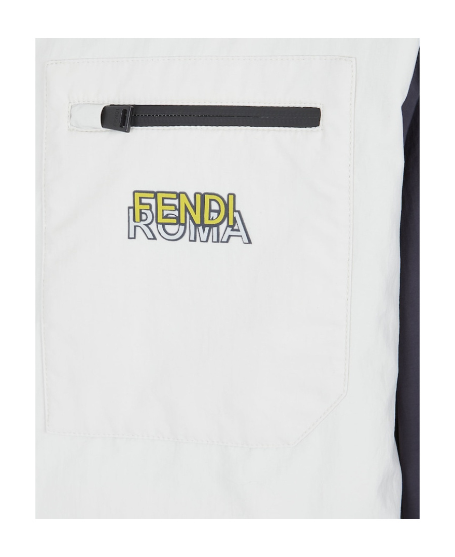 Fendi Logo-patch Reversible Jacket In White