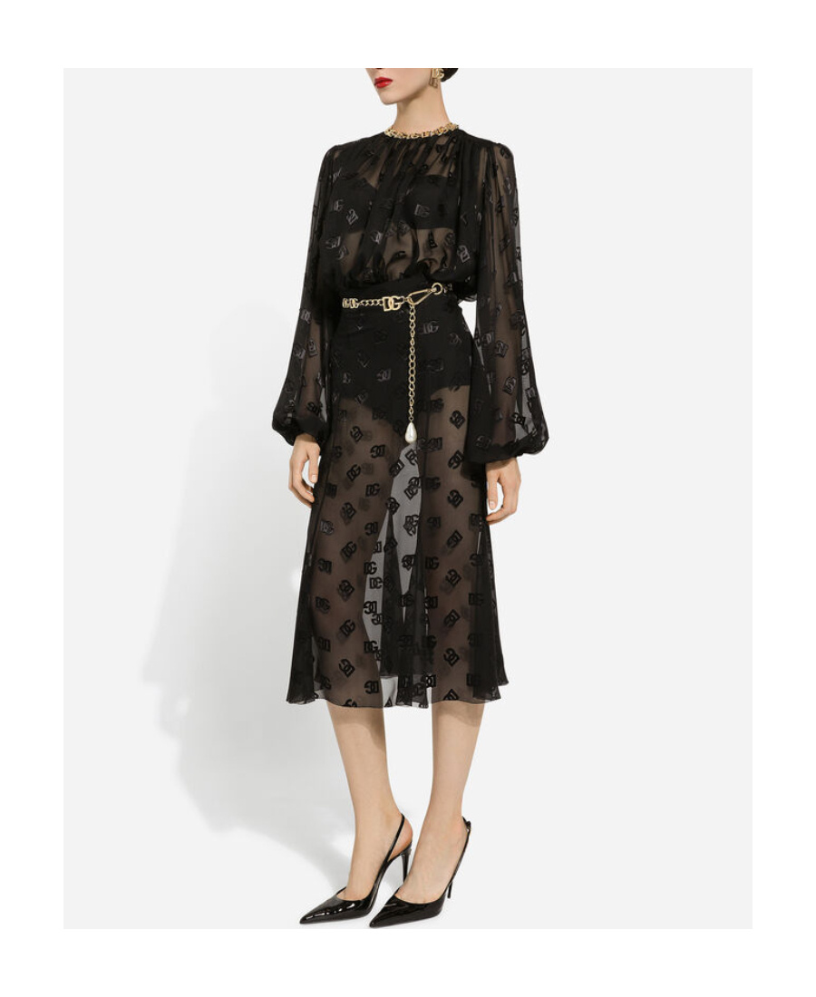 Dolce & Gabbana Pleated Skirt In Black