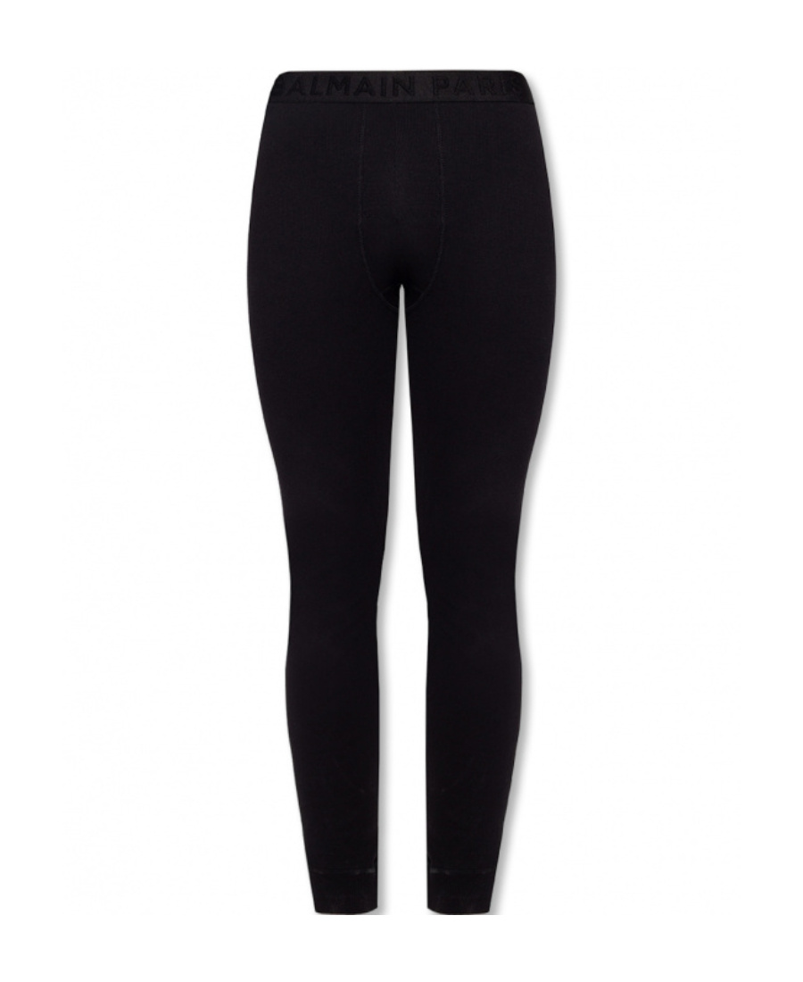 Balmain Elasticated-waist Long Johns In Black