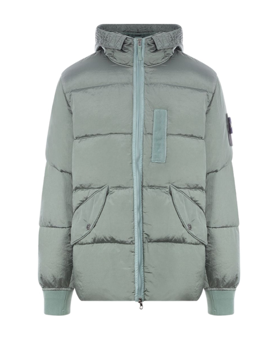 Stone Island Compass Logo-patch Padded Jacket In Gray