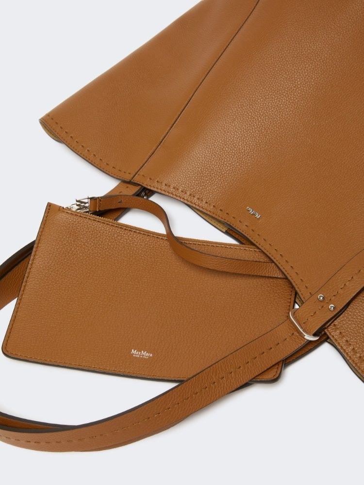 Max Mara Archetipo Leather Tote In Brown