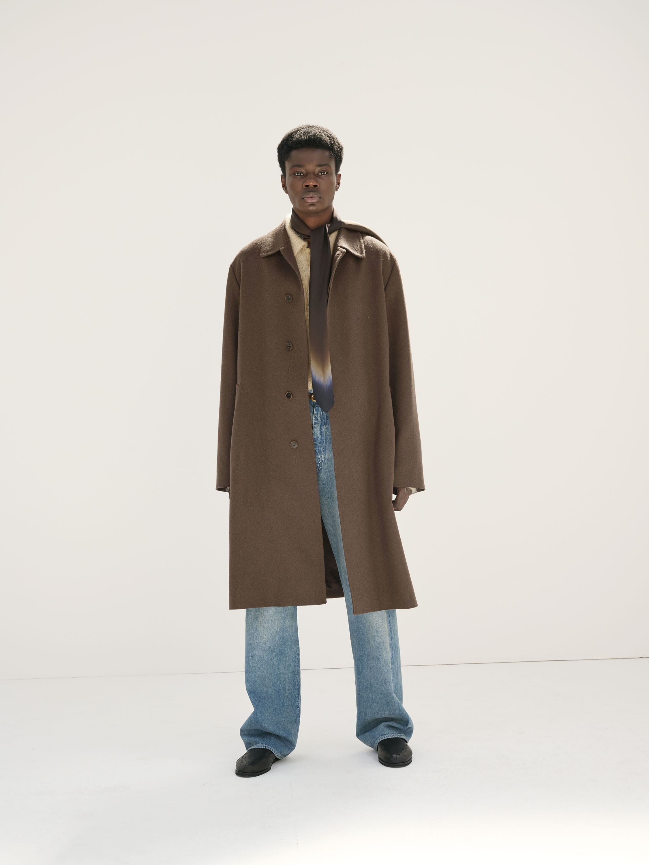 Auralee Button Long-sleeved Coat In Brown