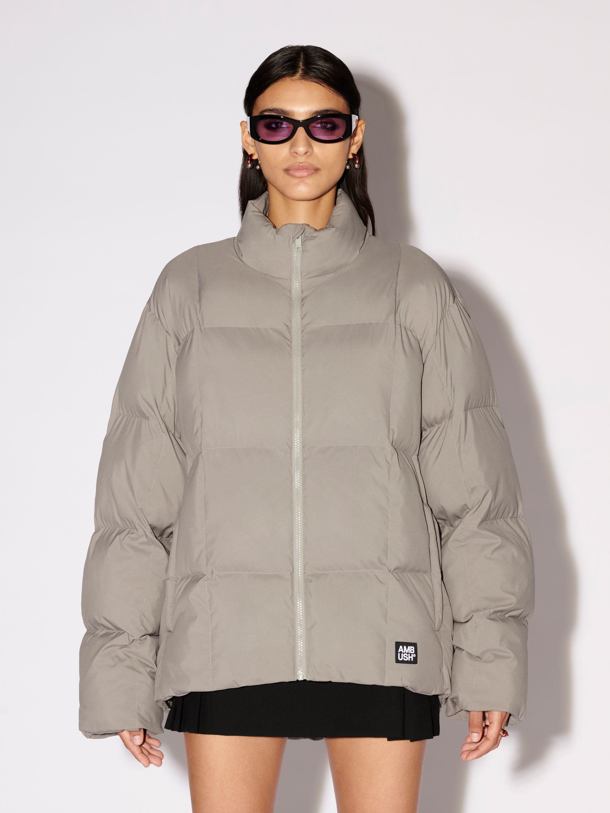 Ambush Logo-patch Padded Jacket In Nude