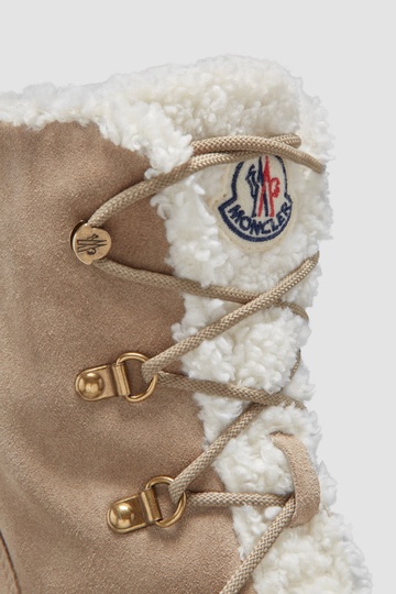 Shop Moncler Resile Trek Lace-up Boots In Nude