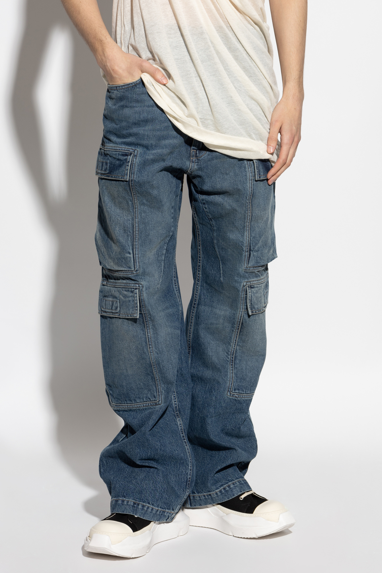 Rick Owens Drkshdw Belt-loop Jeans In Blue