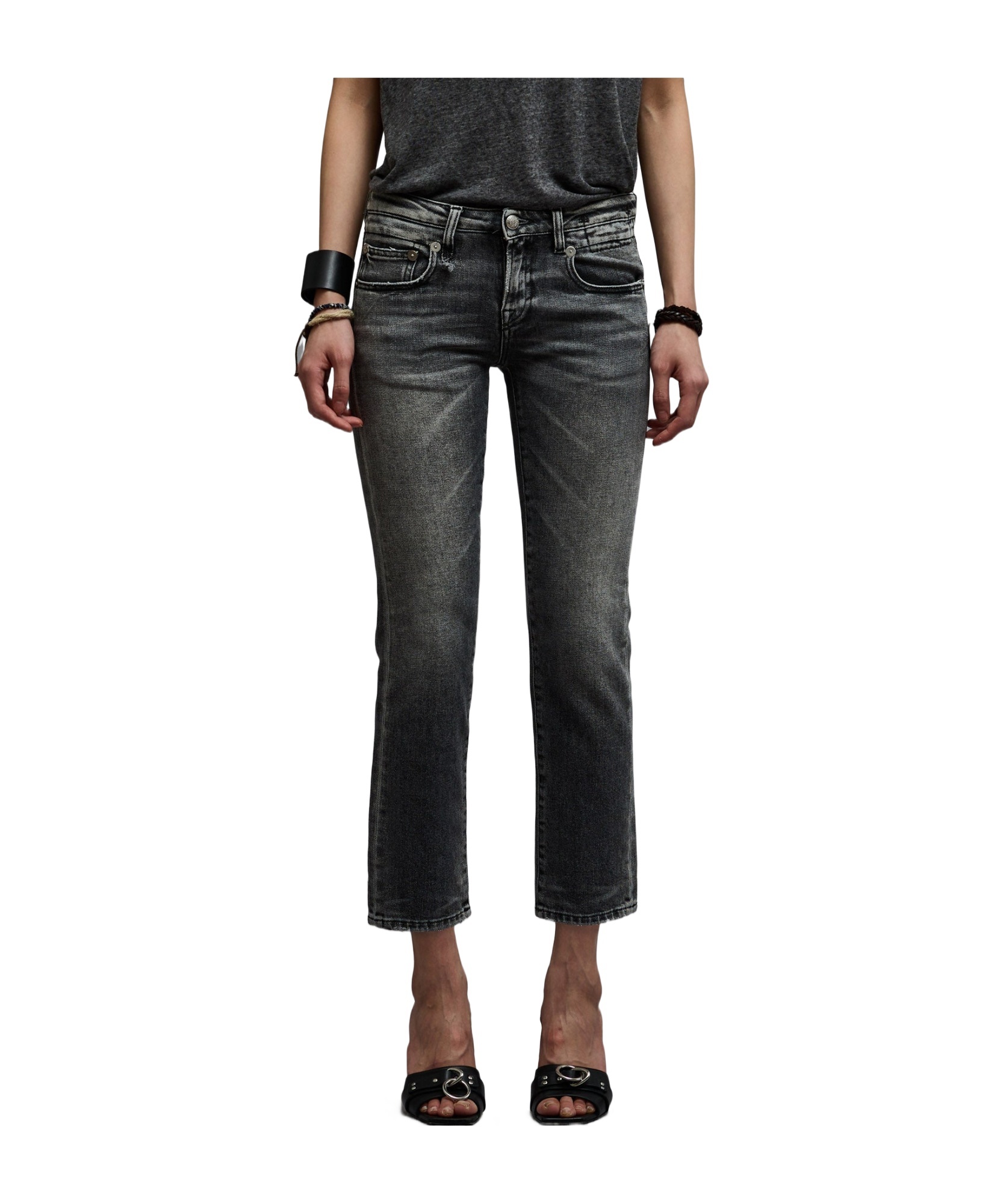 R13 Bstraight Jeans In Black
