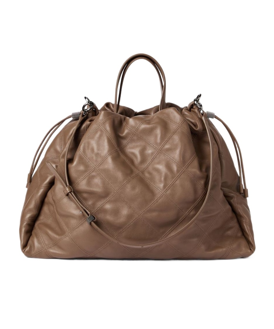 Brunello Cucinelli Nappa Mellow Large Shopper Bag In Brown