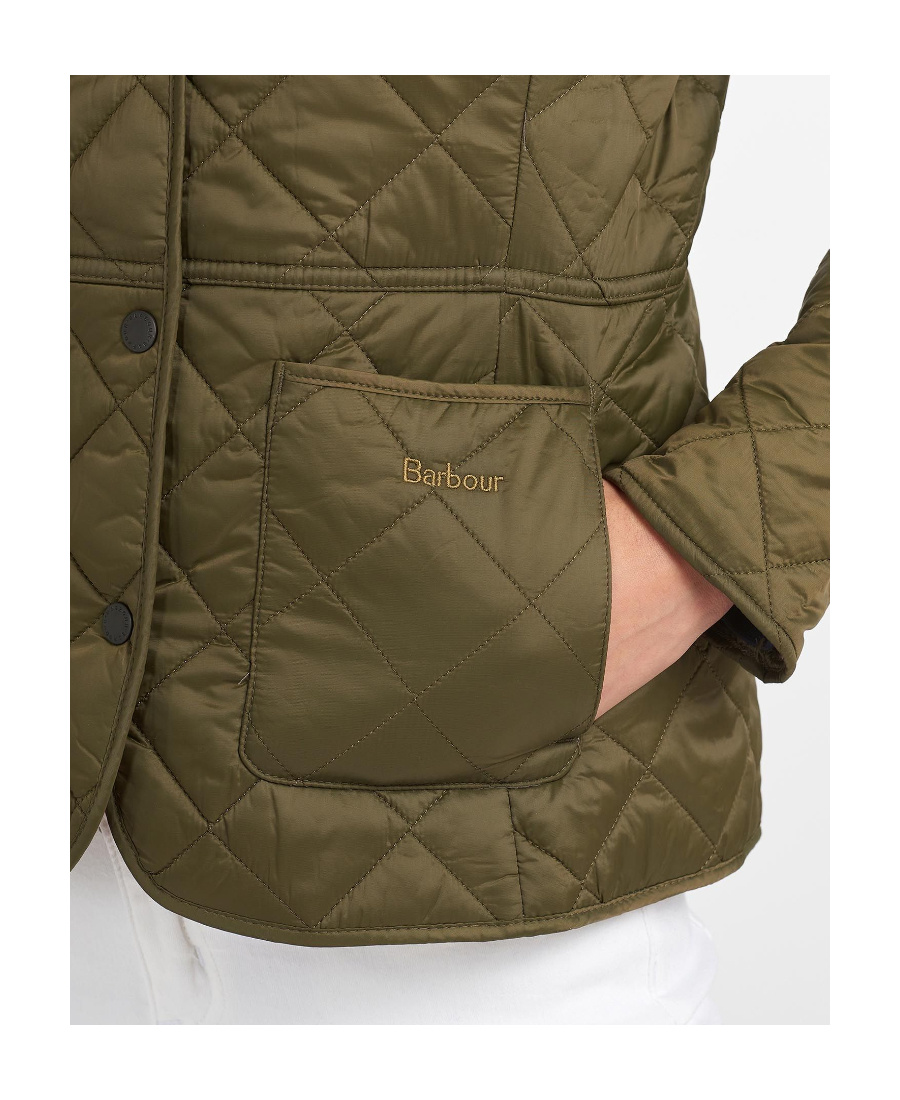 Barbour Diamond-quilted Field Jacket In Green