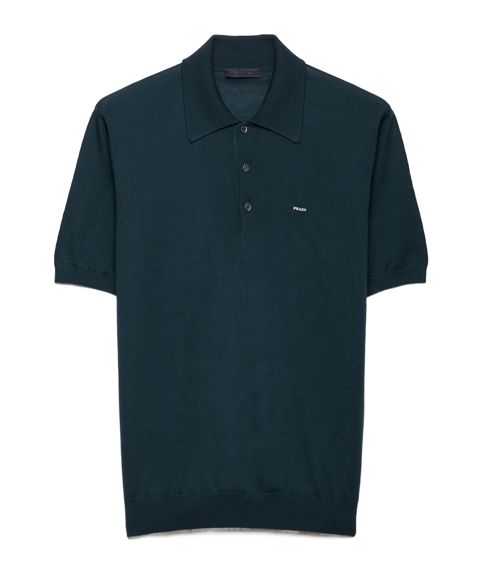 Prada Superfine Wool Polo Shirt In Green
