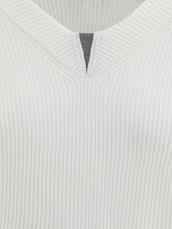 Shop Brunello Cucinelli Monili-embellished Sweater In White