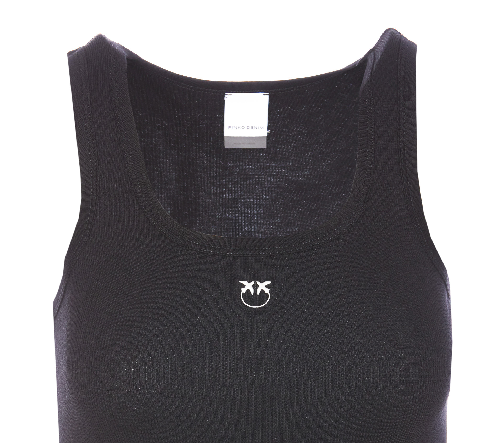 Shop Pinko Love Birds-motif Tank Top In Black