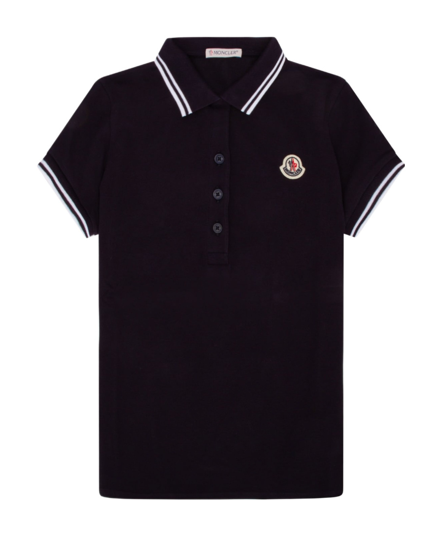 Moncler Logo-patch Polo Shirt In Blue