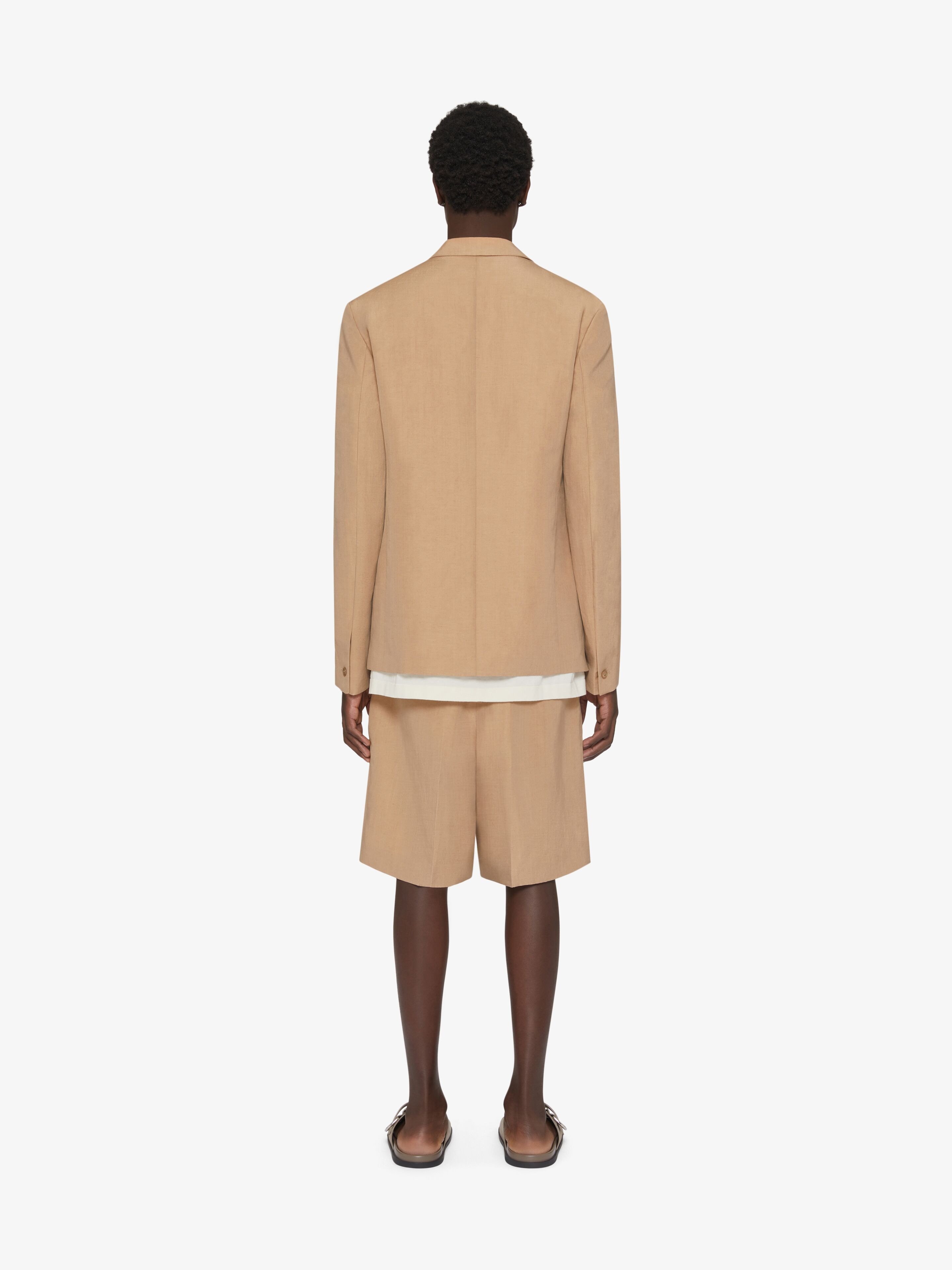 Givenchy Men's Plage Bermuda Shorts In Linen In Brown
