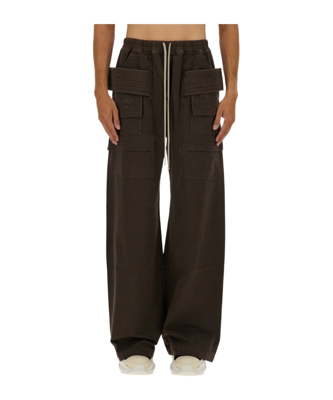 Rick Owens Drkshdw Wide Leg Cargo Trousers Full Length In Black