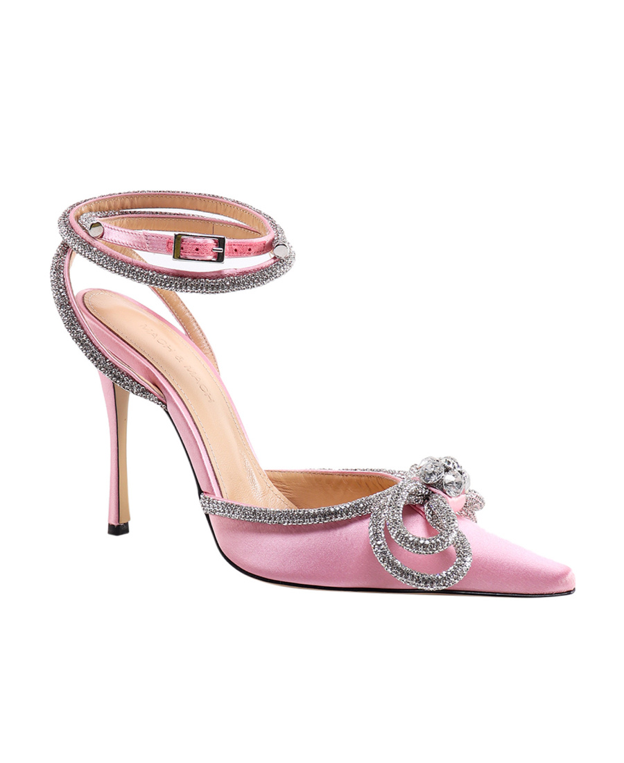 Mach&mach Crystal-bow Pointed-toe Pumps In Pink