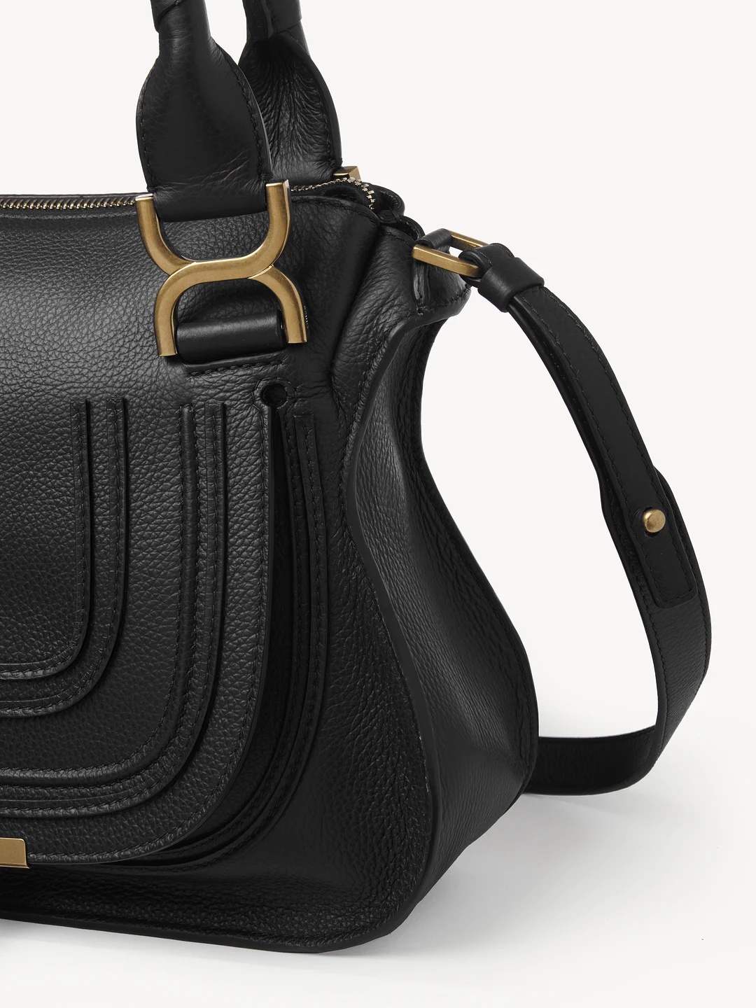 Chloé Marcie Double Tasseled Tote Bag In Black