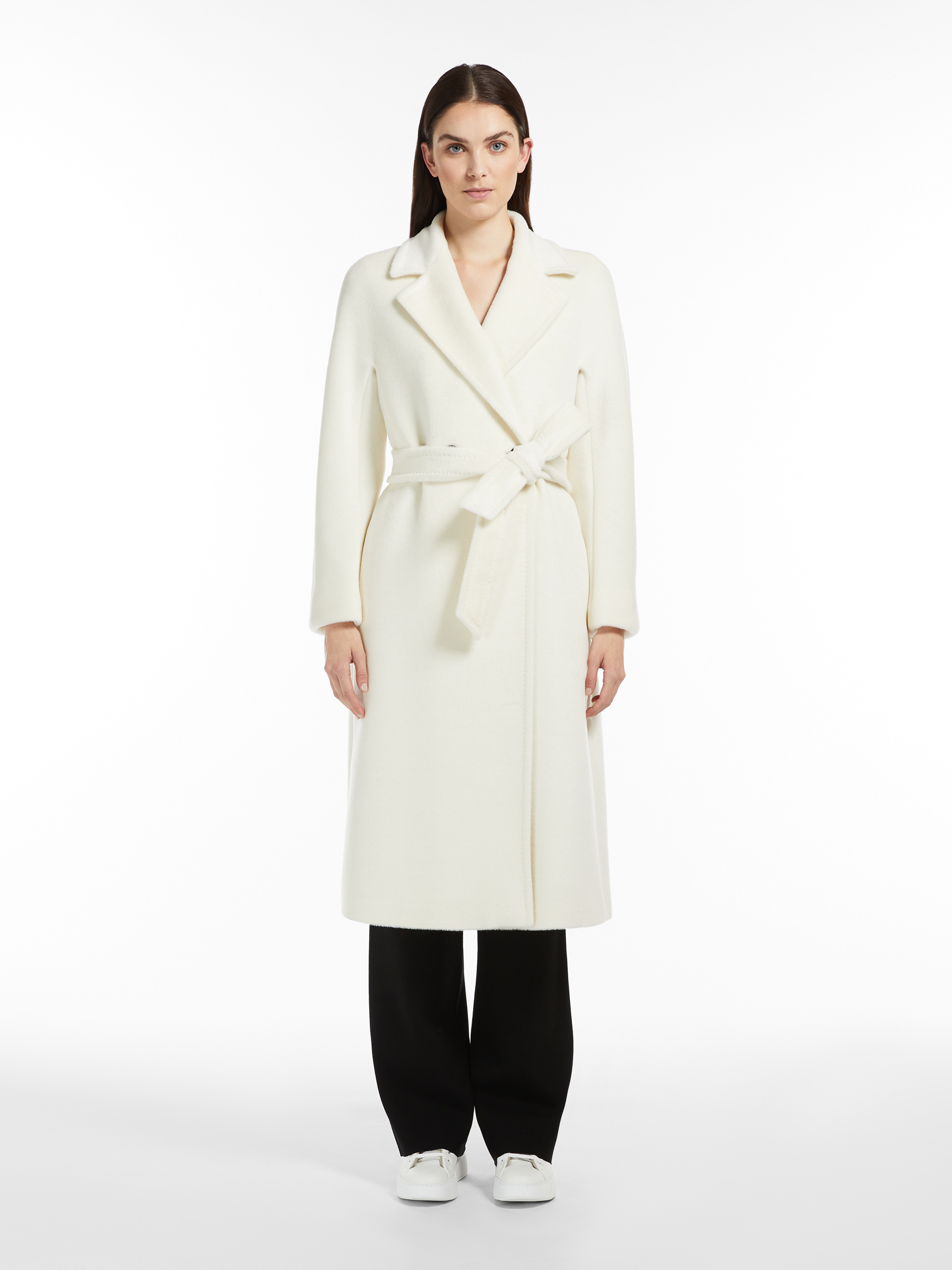 Max Mara Double Breasted Coat In White