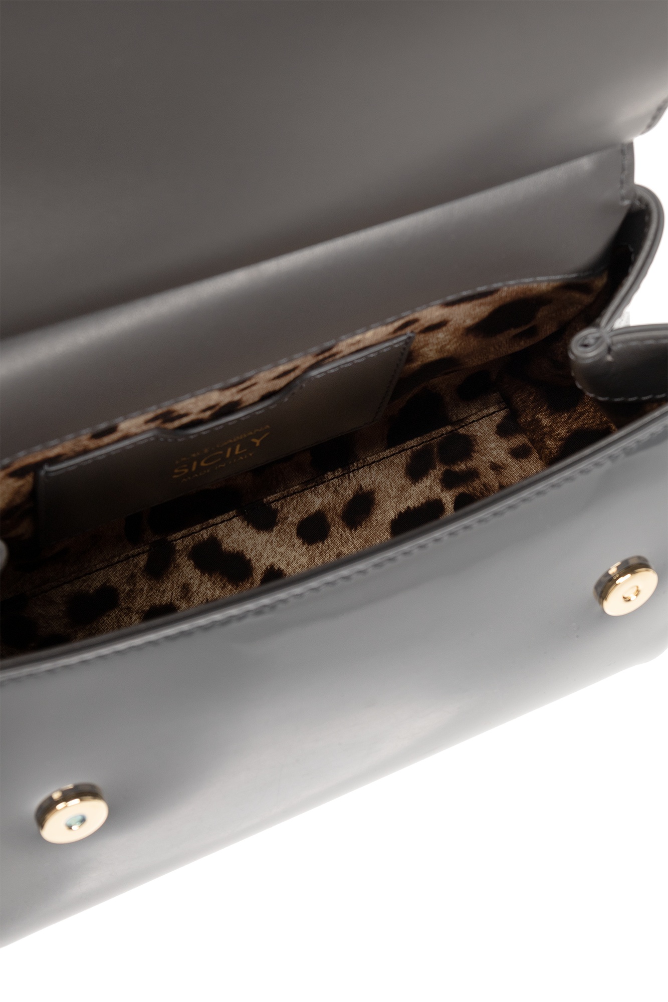 Dolce & Gabbana Small Sicily Patent Tote Bag In Gray