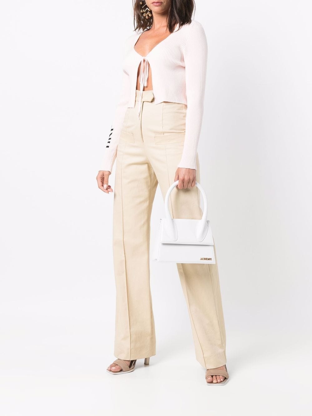 Shop Jacquemus Le Grand Chiquito Leather Tote Bag In White