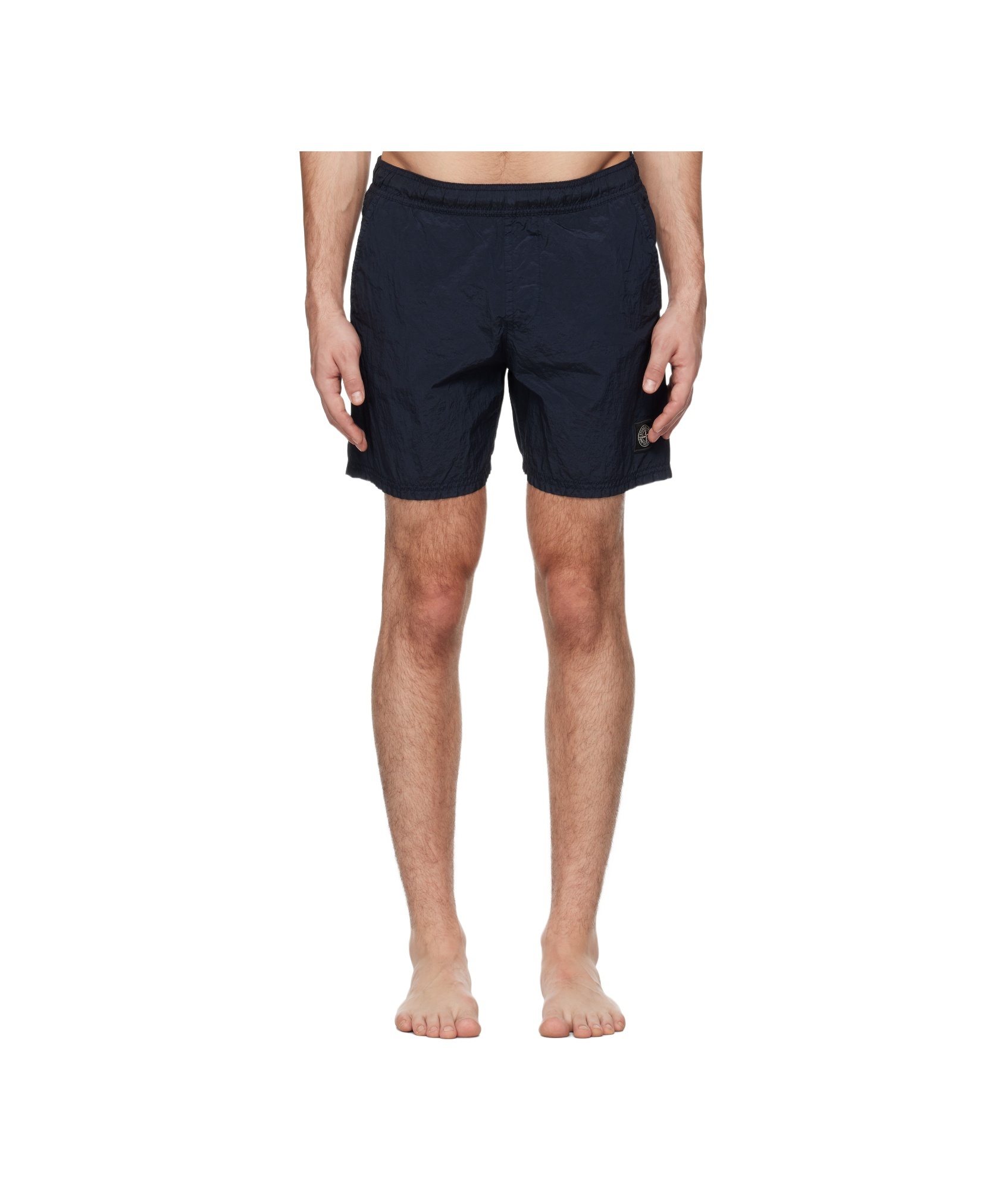 Stone Island Compass Patch Drawstring Swim Shorts In Blue