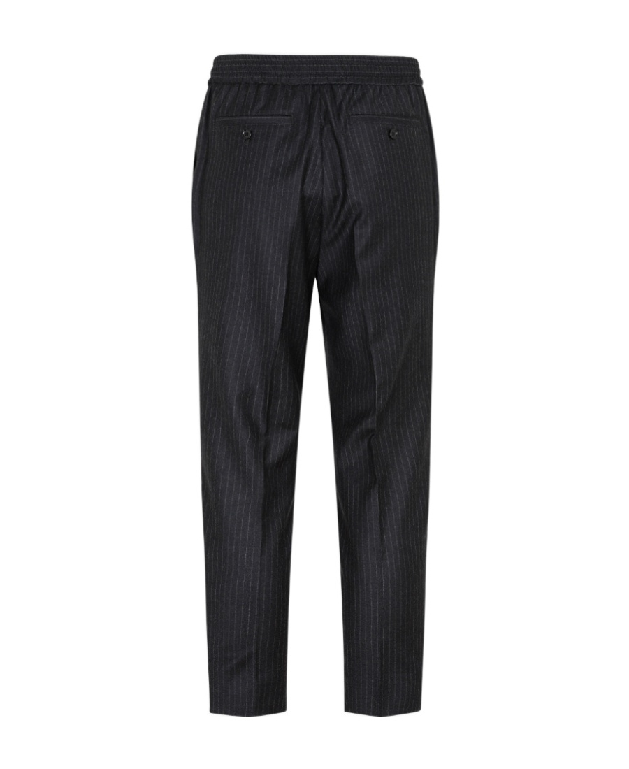 Ami Alexandre Mattiussi Ami Paris Straight-leg Striped Trousers In Black