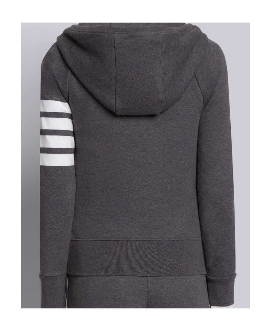 Thom Browne 4-bar Stripe Zip-fastening Hoodie In Black