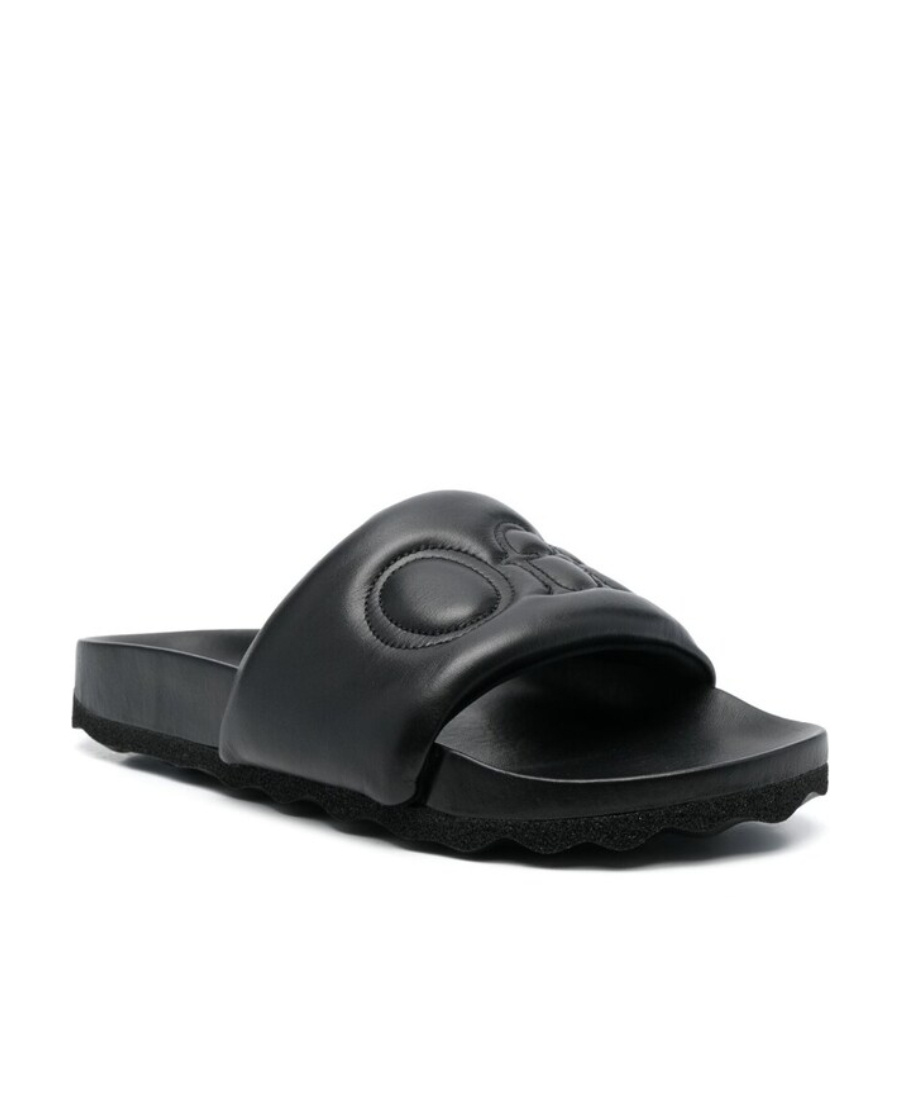 Off-white Bookish Sponge Logo-embroidered Slides In Black