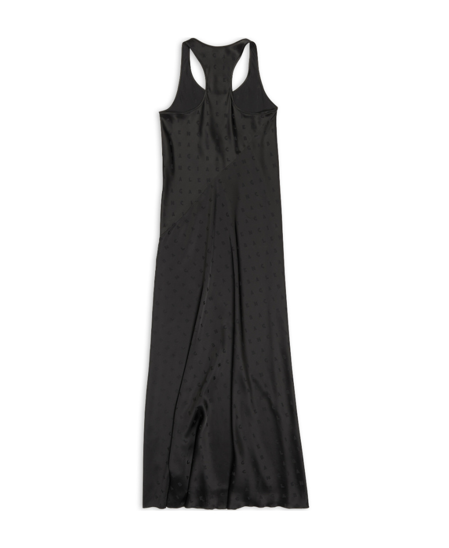 Balenciaga Logo-print Racerback Gown In Black