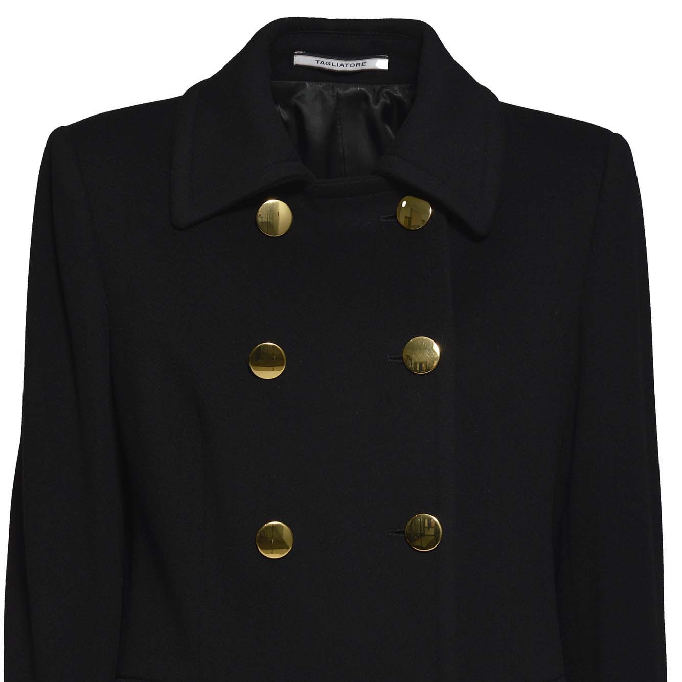Shop Tagliatore Double-breasted Coat In Black