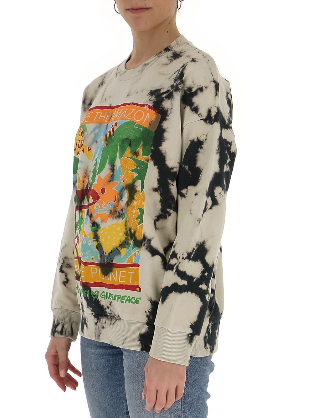 Stella Mccartney Graphic-print Long-sleeve Sweatshirt In Nude