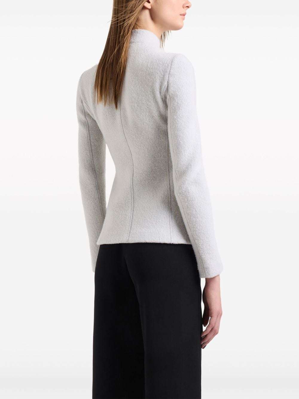 Giorgio Armani Fitted Zip-up Jacket In White