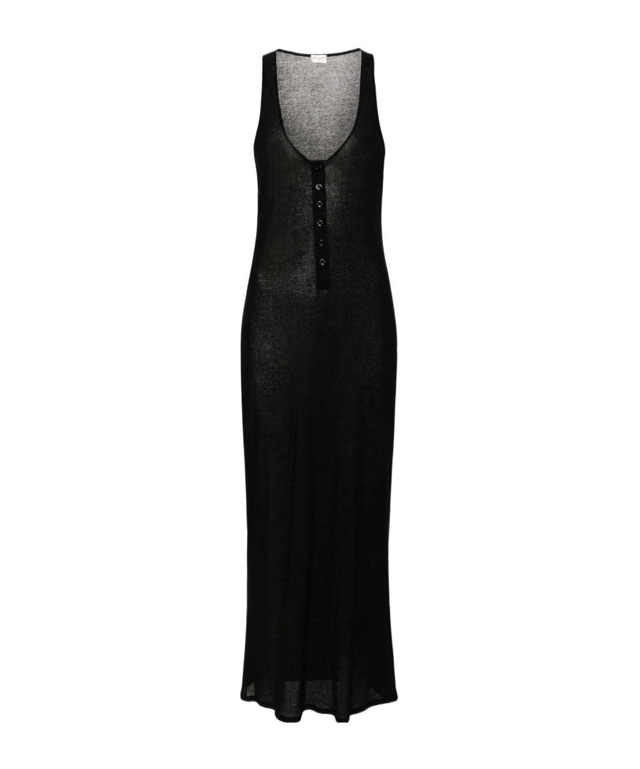 Saint Laurent Fine-ribbed Jersey Maxi Dress In Black